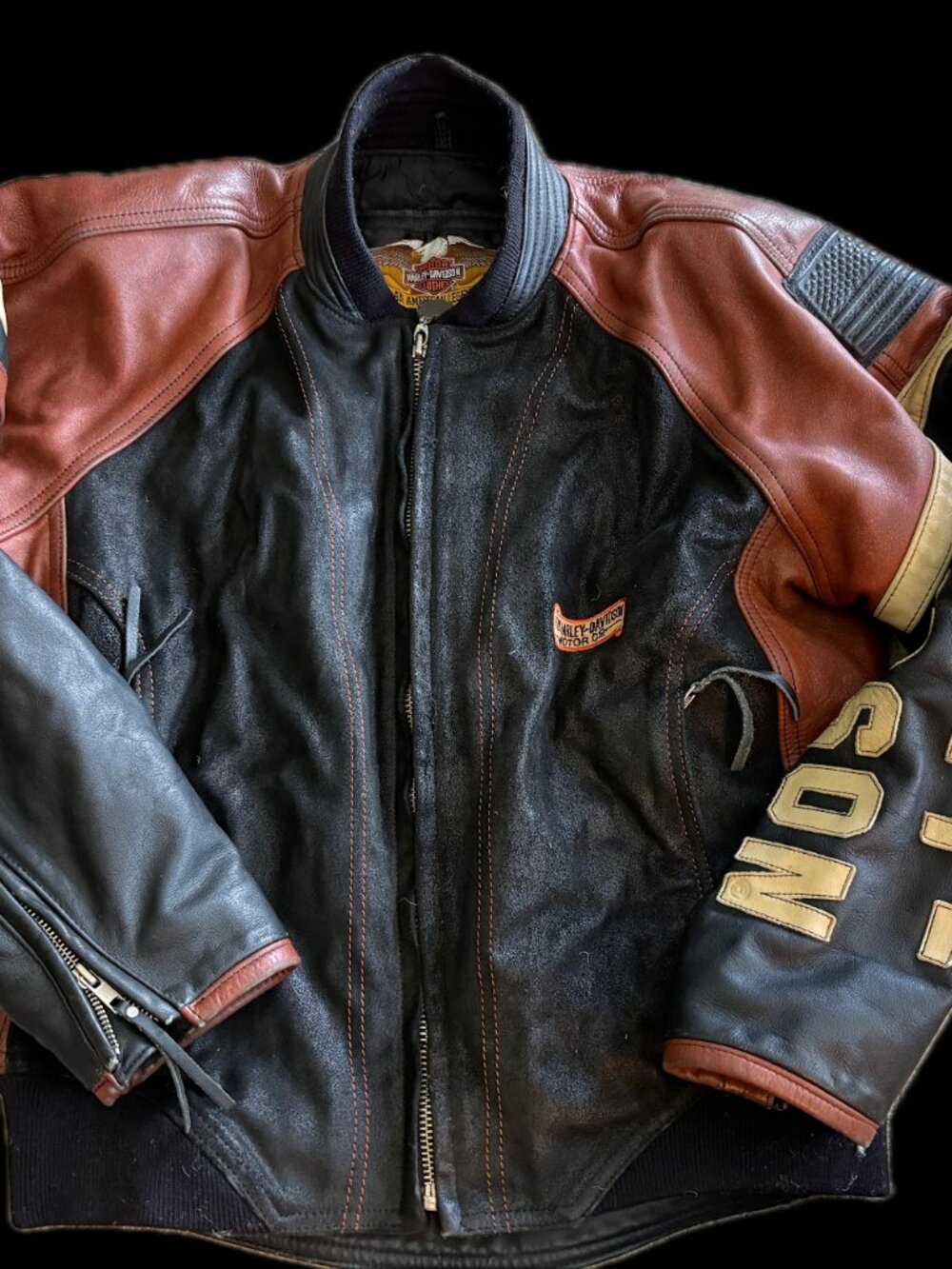 Vintage 1994 Harley Davidson Leather Bomber Jacket S